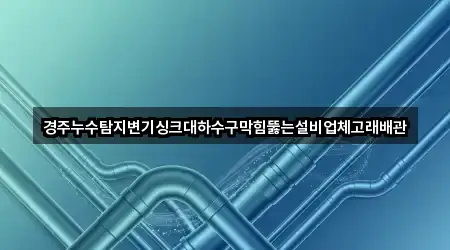 경주누수탐지변기싱크대하수구막힘뚫는설비업체고래배관