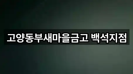 경기도 고양시 덕양구 내곡동 은행 5곳 위치 빠르게