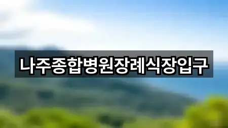 나주종합병원장례식장입구