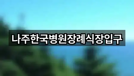 나주한국병원장례식장입구
