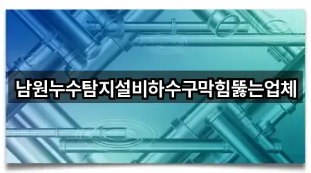 전북 남원시 식정동 하수구막힘 4곳 주소 한눈에