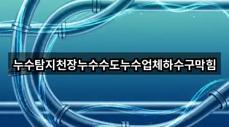 누수탐지천장누수수도누수업체하수구막힘