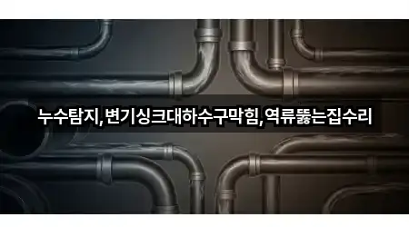 누수탐지,변기싱크대하수구막힘,역류뚫는집수리