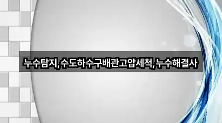 누수탐지,수도하수구배관고압세척,누수해결사