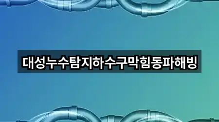 대성누수탐지하수구막힘동파해빙