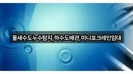 물새수도누수탐지,하수도배관,미니포크레인임대