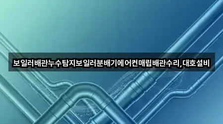 보일러배관누수탐지보일러분배기에어컨매립배관수리,대호설비