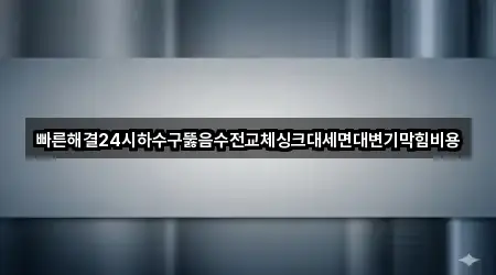 빠른해결24시하수구뚫음수전교체싱크대세면대변기막힘비용