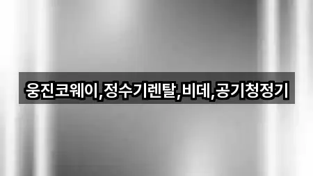 웅진코웨이,정수기렌탈,비데,공기청정기