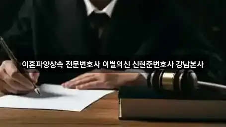 이혼파양상속 전문변호사 이별의신 신현준변호사 강남본사
