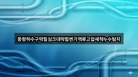 중랑하수구막힘싱크대막힘변기역류고압세척누수탐지