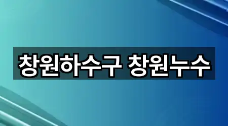 창원하수구 창원누수