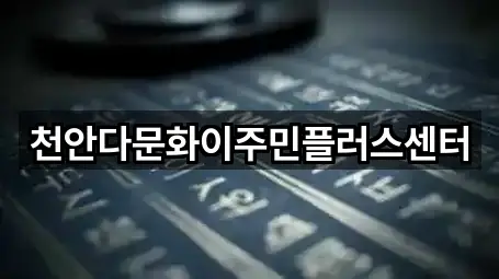 천안다문화이주민플러스센터