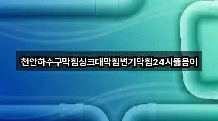 천안하수구막힘싱크대막힘변기막힘24시뚫음이