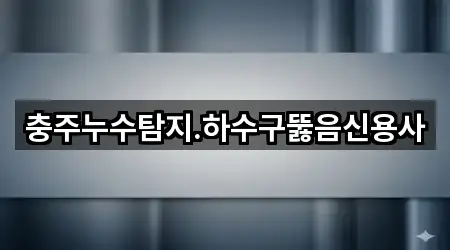 충주누수탐지.하수구뚫음신용사