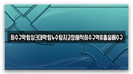 하수구막힘싱크대막힘누수탐지고압세척하수구역류뚫음배수구