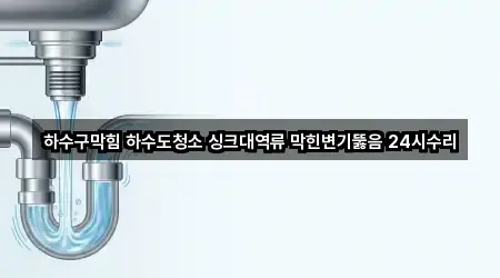 하수구막힘 하수도청소 싱크대역류 막힌변기뚫음 24시수리